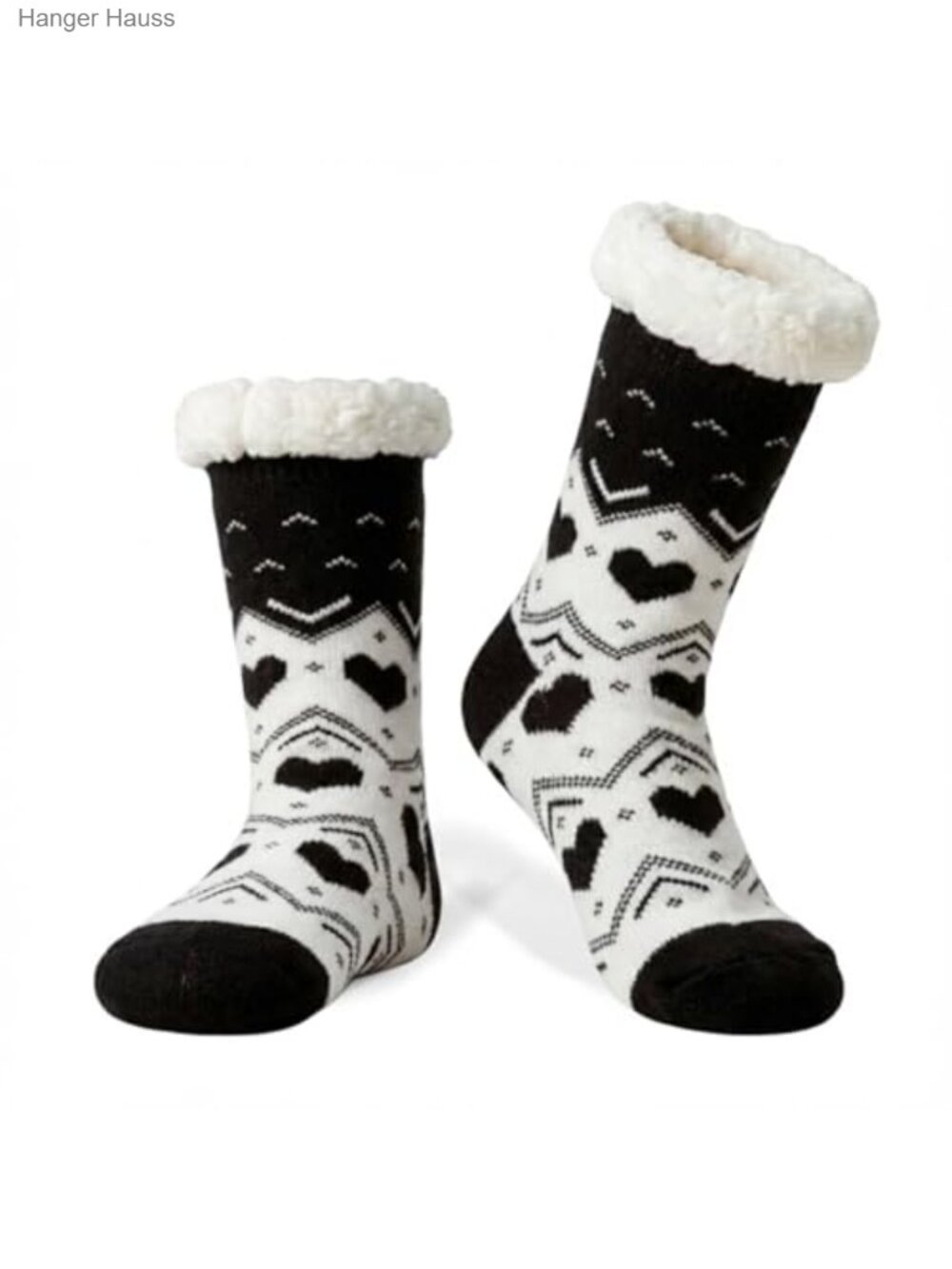 Fuzzy Sherpa Lined Slipper Socks Gripper Bottoms Cozy Warm Winter Socks